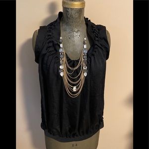 Club Monaco flutter neckline sleeveless top size m